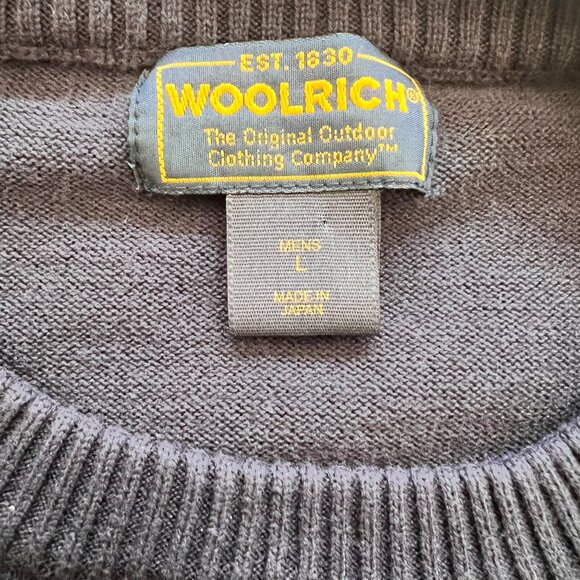 Mens Woolrich 100 % Cotton Navy Sweater - Picture 5 of 9